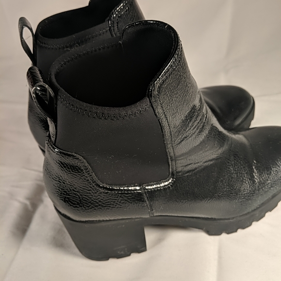 Aldo Patent Textured Faux Leather Heeled Booties Boots Black Women's US 10 3" - Picture 6 of 13